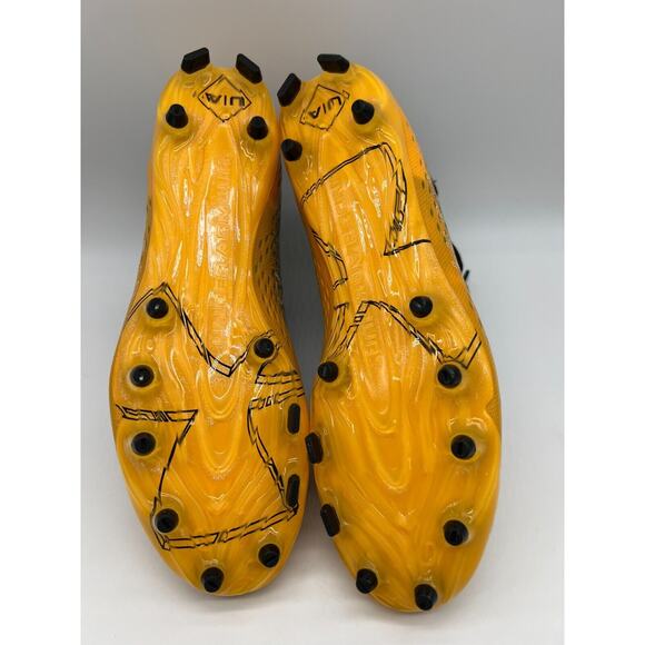 Under Armour Spotlight Lux 3026576-001 Yellow Black Football Cleats Men's Size 9 - Picture 4 of 12